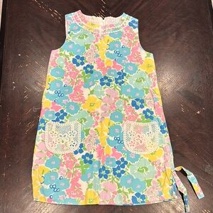 Lilly Pulitzer Kids Floral Dress - Pink, Blue, Yellow